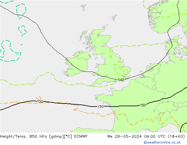 Z500/Regen(+SLP)/Z850 ECMWF wo 29.05.2024 06 UTC