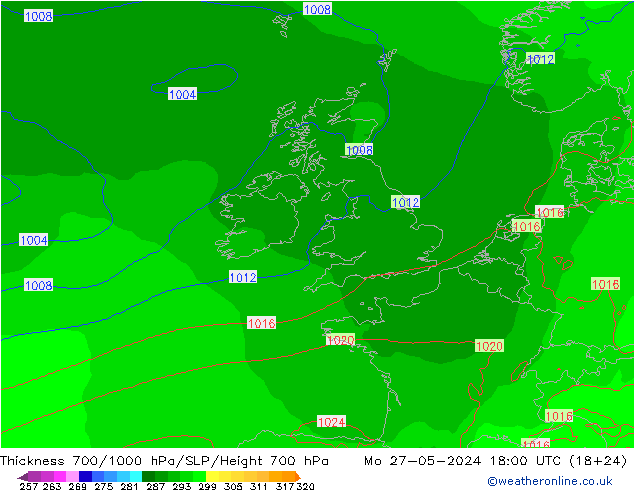 Thck 700-1000 hPa ECMWF Po 27.05.2024 18 UTC