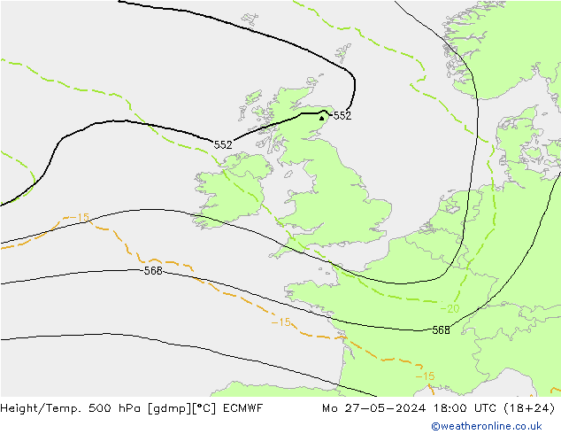 Z500/Regen(+SLP)/Z850 ECMWF ma 27.05.2024 18 UTC