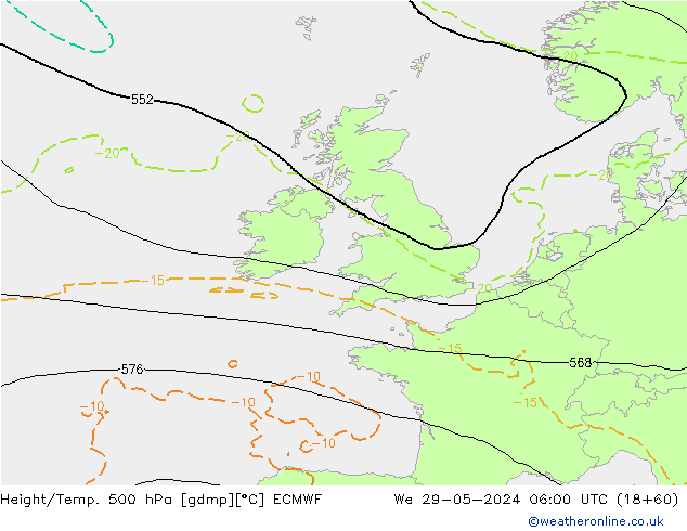 Z500/Regen(+SLP)/Z850 ECMWF wo 29.05.2024 06 UTC