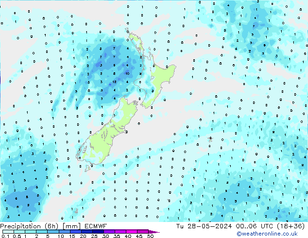 opad (6h) ECMWF wto. 28.05.2024 06 UTC