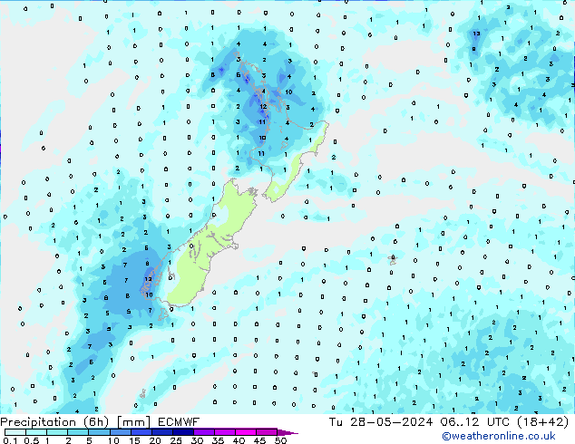 Z500/Rain (+SLP)/Z850 ECMWF Tu 28.05.2024 12 UTC