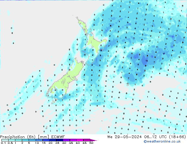 Z500/Rain (+SLP)/Z850 ECMWF śro. 29.05.2024 12 UTC