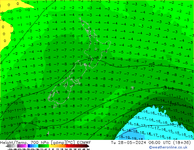 Height/Temp. 700 hPa ECMWF  28.05.2024 06 UTC