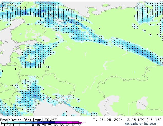 Z500/Rain (+SLP)/Z850 ECMWF Tu 28.05.2024 18 UTC