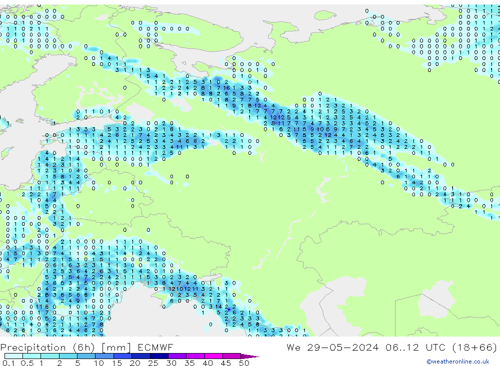 Z500/Rain (+SLP)/Z850 ECMWF mer 29.05.2024 12 UTC