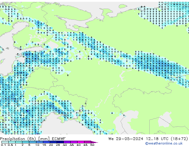 Z500/Rain (+SLP)/Z850 ECMWF We 29.05.2024 18 UTC