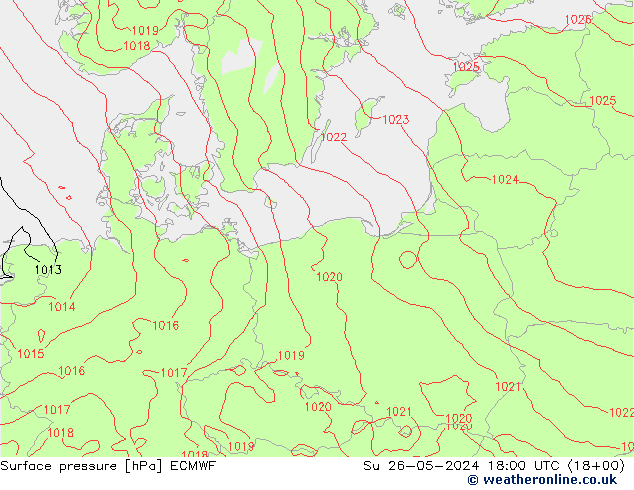 Yer basıncı ECMWF Paz 26.05.2024 18 UTC