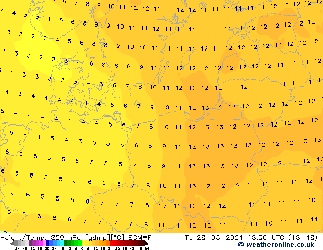 Z500/Regen(+SLP)/Z850 ECMWF di 28.05.2024 18 UTC