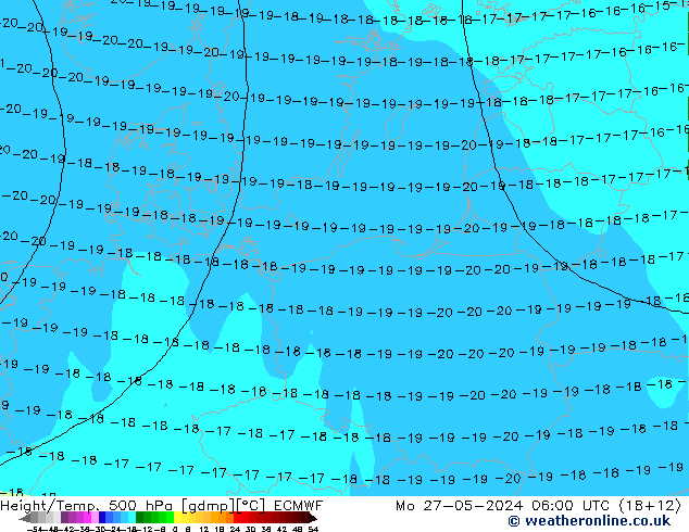 Z500/Rain (+SLP)/Z850 ECMWF пн 27.05.2024 06 UTC