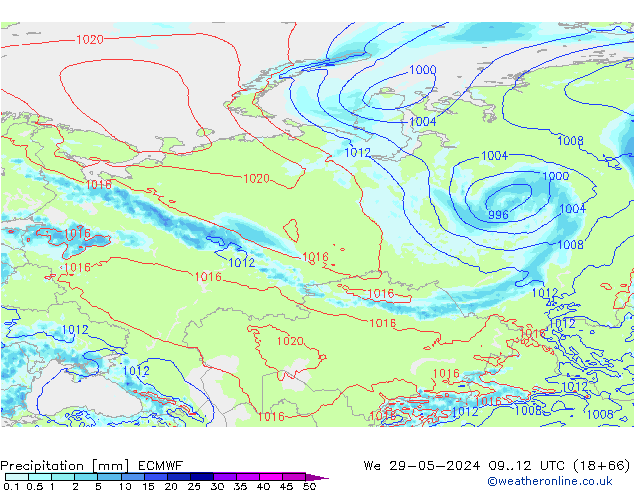 осадки ECMWF ср 29.05.2024 12 UTC