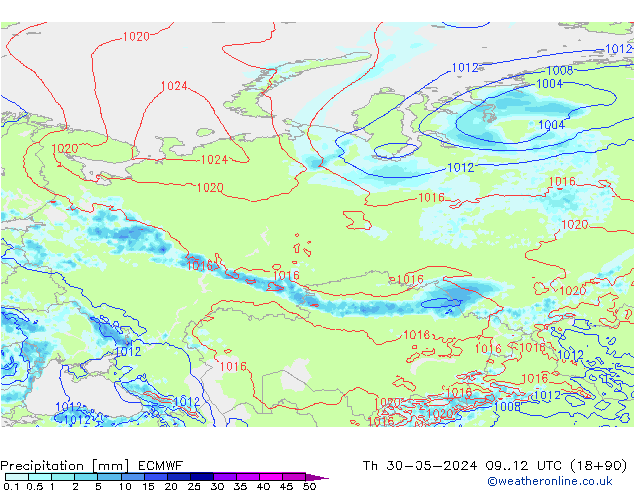 осадки ECMWF чт 30.05.2024 12 UTC