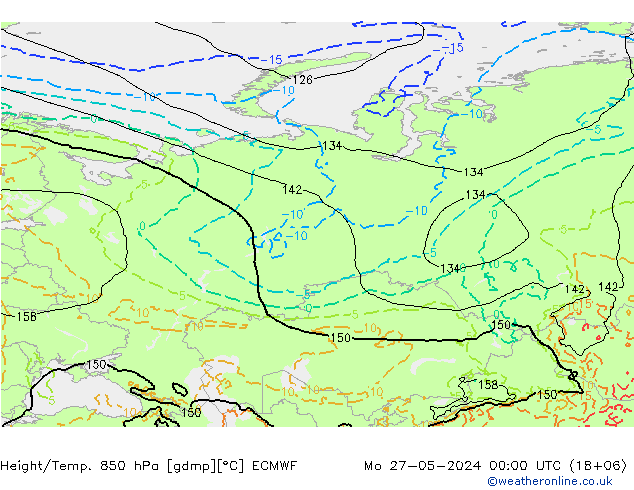 Z500/Rain (+SLP)/Z850 ECMWF Mo 27.05.2024 00 UTC