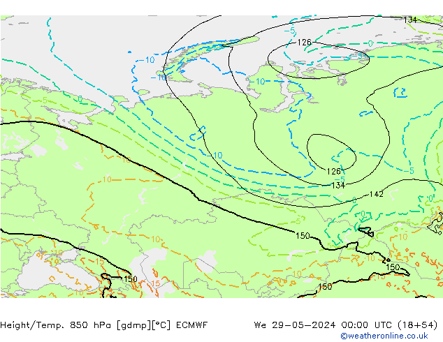 Z500/Rain (+SLP)/Z850 ECMWF St 29.05.2024 00 UTC