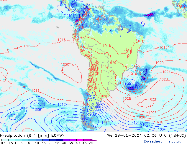 Z500/Rain (+SLP)/Z850 ECMWF St 29.05.2024 06 UTC