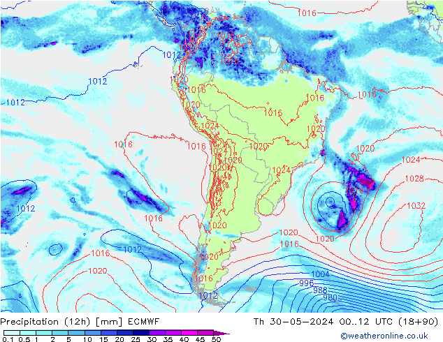 Yağış (12h) ECMWF Per 30.05.2024 12 UTC