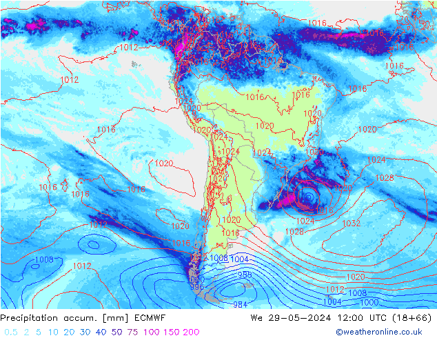 Toplam Yağış ECMWF Çar 29.05.2024 12 UTC