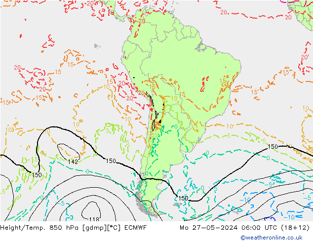 Z500/Rain (+SLP)/Z850 ECMWF lun 27.05.2024 06 UTC