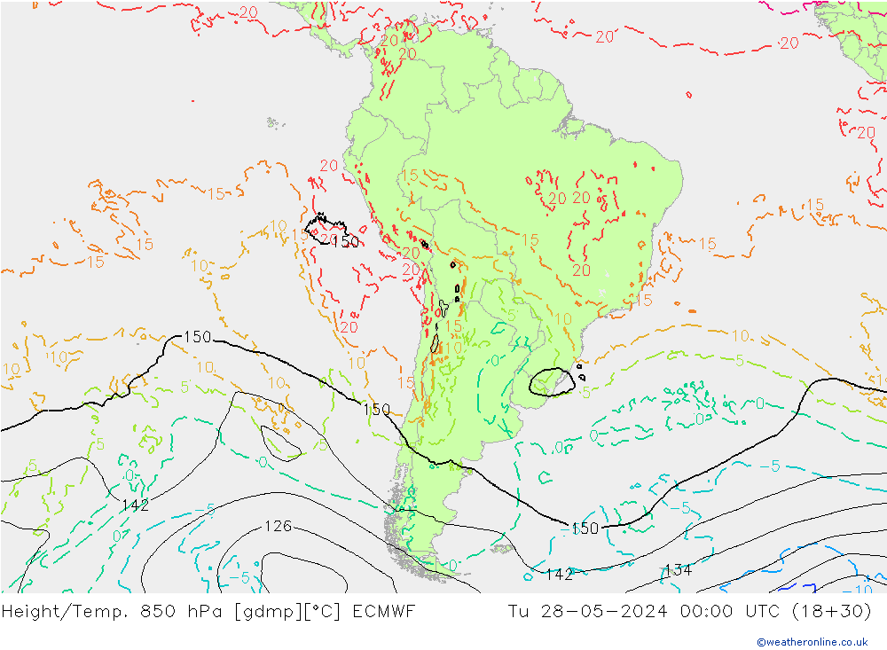 Z500/Rain (+SLP)/Z850 ECMWF mar 28.05.2024 00 UTC