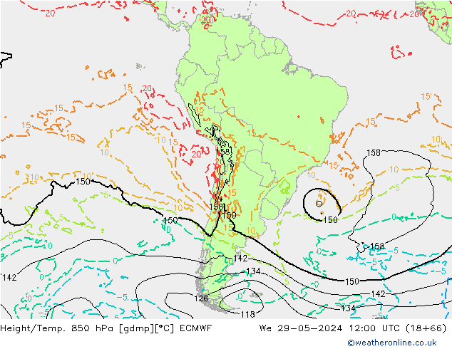 Z500/Rain (+SLP)/Z850 ECMWF We 29.05.2024 12 UTC