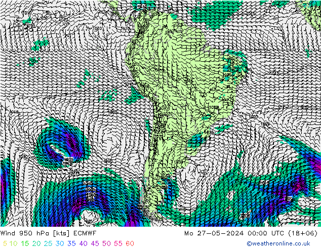 Wind 950 hPa ECMWF ma 27.05.2024 00 UTC