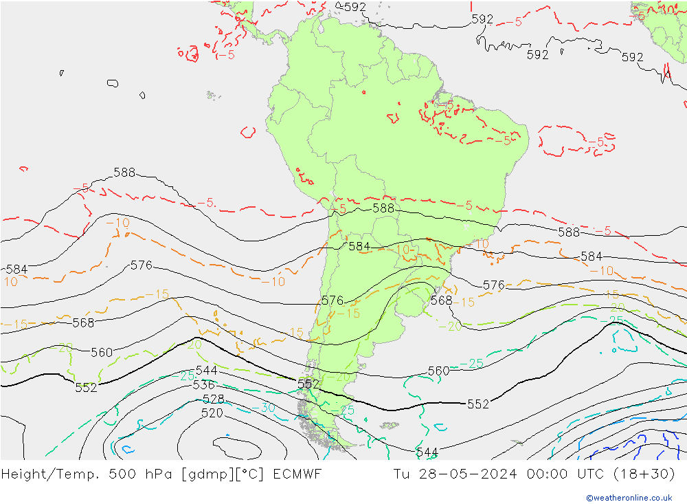 Z500/Rain (+SLP)/Z850 ECMWF mar 28.05.2024 00 UTC