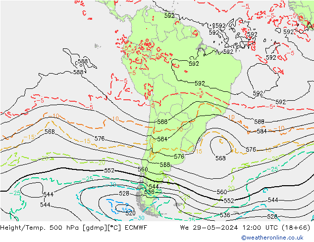 Z500/Rain (+SLP)/Z850 ECMWF We 29.05.2024 12 UTC