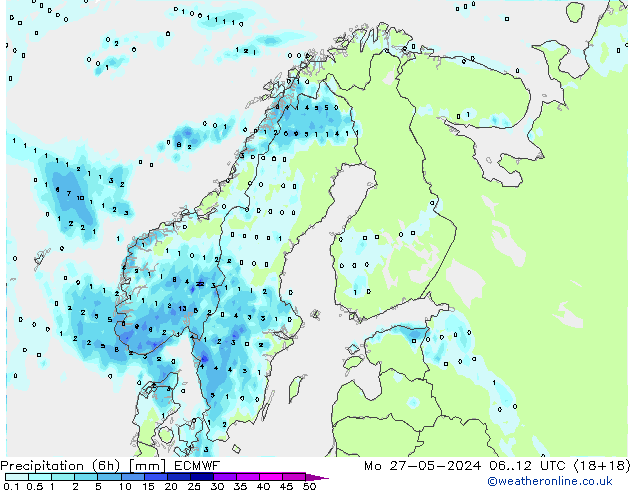 Z500/Regen(+SLP)/Z850 ECMWF ma 27.05.2024 12 UTC