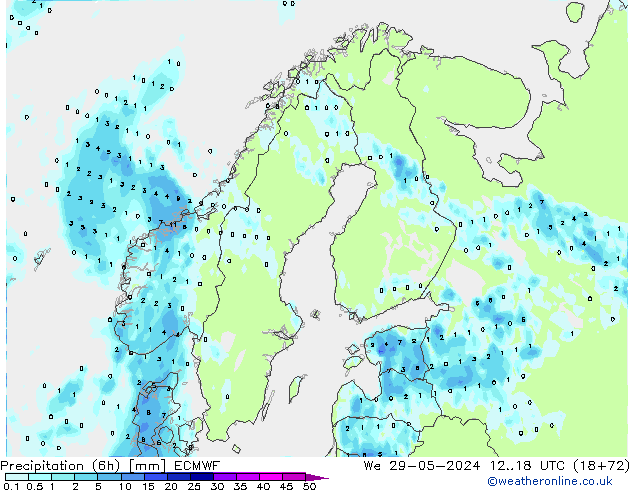 Z500/Rain (+SLP)/Z850 ECMWF We 29.05.2024 18 UTC