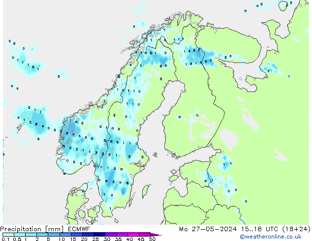 Precipitation ECMWF Mo 27.05.2024 18 UTC