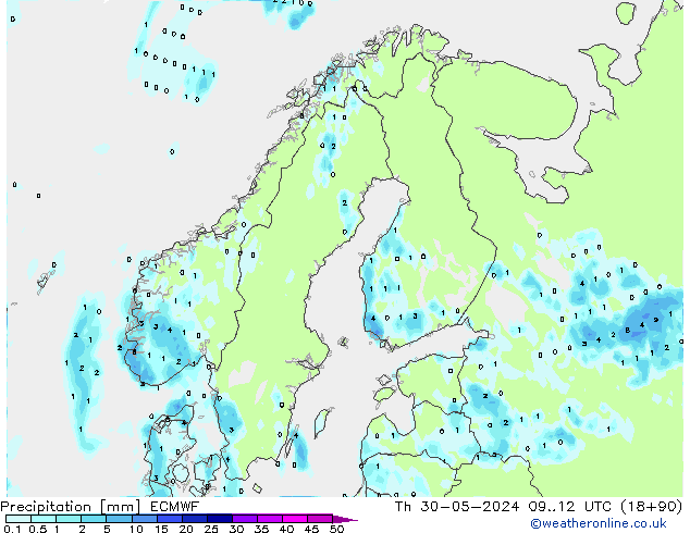 opad ECMWF czw. 30.05.2024 12 UTC