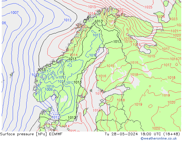 Surface pressure ECMWF Tu 28.05.2024 18 UTC