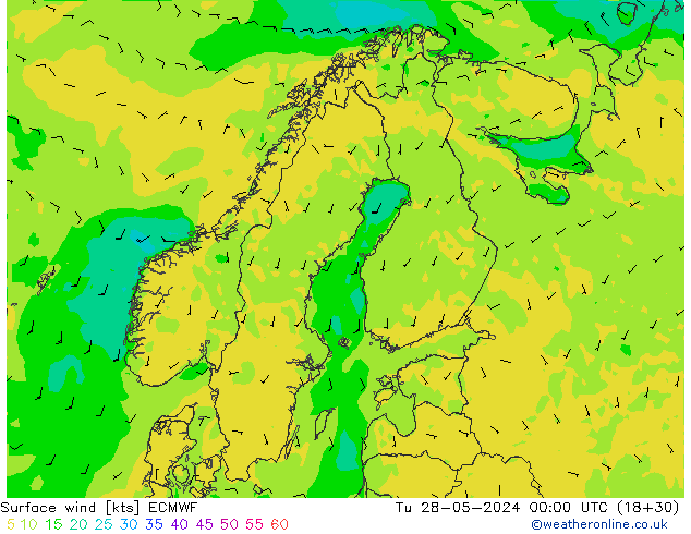 Surface wind ECMWF Tu 28.05.2024 00 UTC