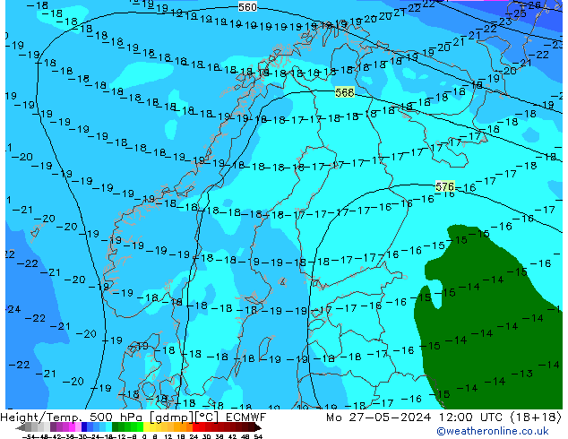 Z500/Regen(+SLP)/Z850 ECMWF ma 27.05.2024 12 UTC