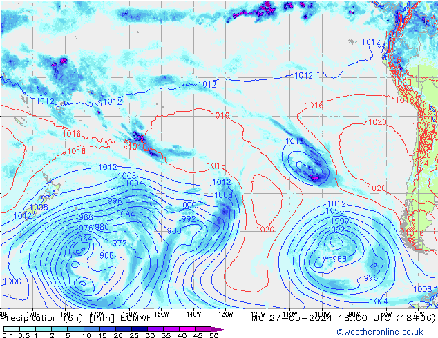 Z500/Rain (+SLP)/Z850 ECMWF Mo 27.05.2024 00 UTC