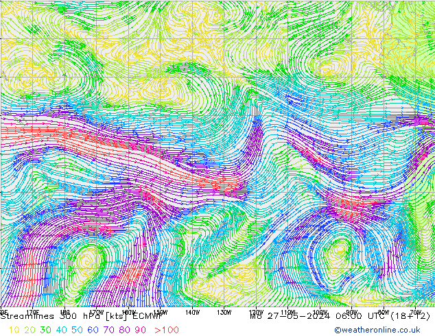 Stromlinien 300 hPa ECMWF Mo 27.05.2024 06 UTC