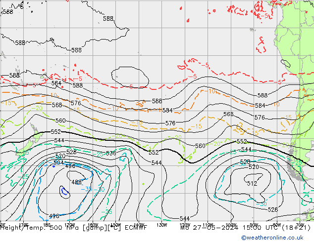 Hoogte/Temp. 500 hPa ECMWF ma 27.05.2024 15 UTC