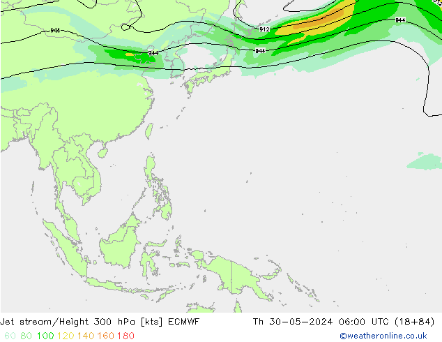 Straalstroom ECMWF do 30.05.2024 06 UTC