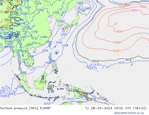 pression de l'air ECMWF mar 28.05.2024 00 UTC