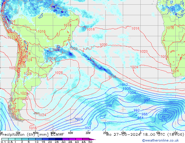 Z500/Rain (+SLP)/Z850 ECMWF Mo 27.05.2024 00 UTC