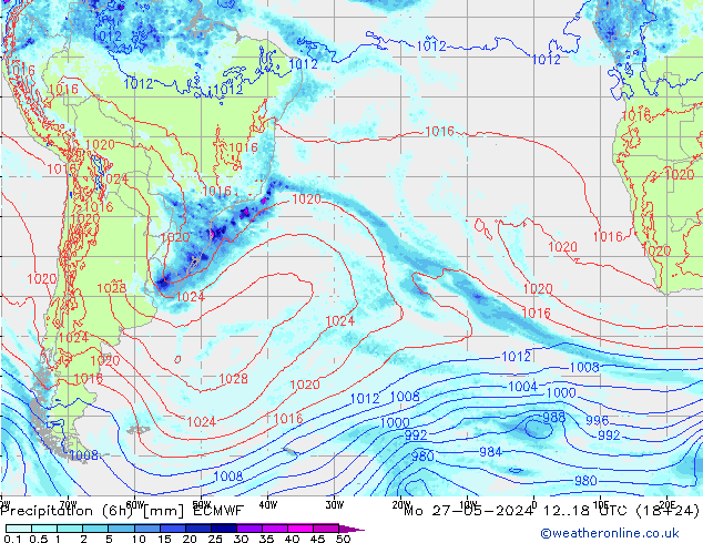 Z500/Regen(+SLP)/Z850 ECMWF ma 27.05.2024 18 UTC