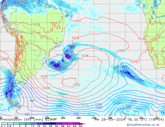 Yağış (6h) ECMWF Çar 29.05.2024 00 UTC