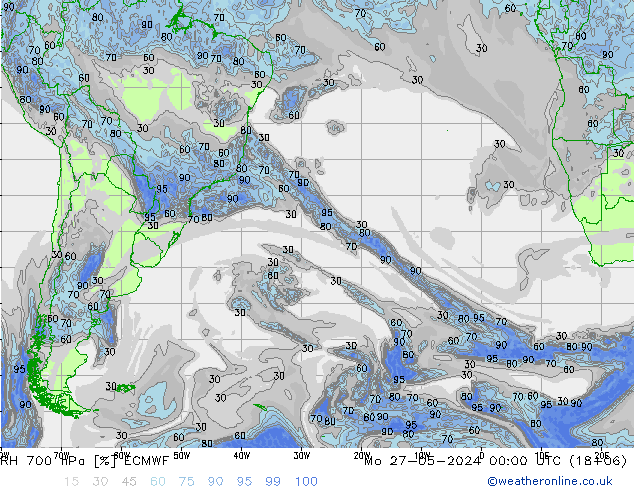 RV 700 hPa ECMWF ma 27.05.2024 00 UTC