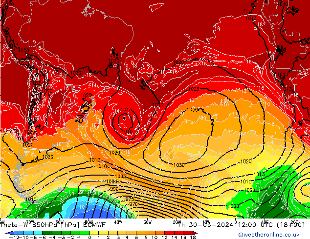 Theta-W 850hPa ECMWF jeu 30.05.2024 12 UTC