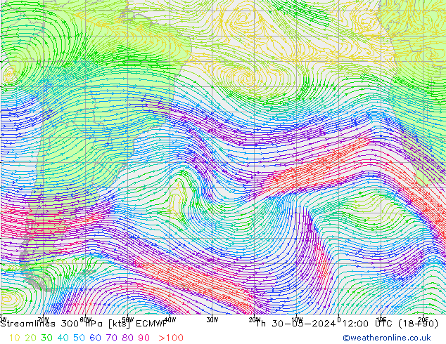 Rüzgar 300 hPa ECMWF Per 30.05.2024 12 UTC