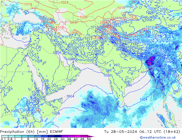 Z500/Regen(+SLP)/Z850 ECMWF di 28.05.2024 12 UTC