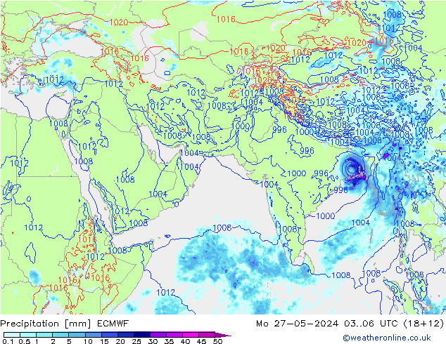 Precipitación ECMWF lun 27.05.2024 06 UTC