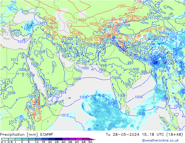 Neerslag ECMWF di 28.05.2024 18 UTC