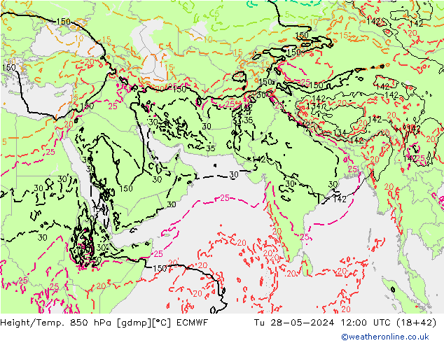 Z500/Regen(+SLP)/Z850 ECMWF di 28.05.2024 12 UTC