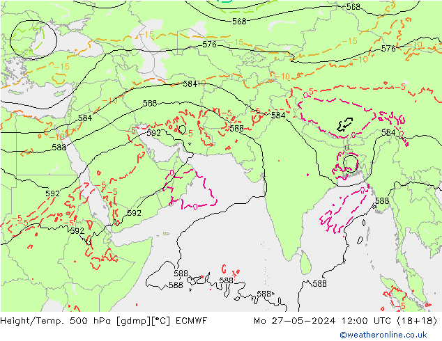 Z500/Rain (+SLP)/Z850 ECMWF lun 27.05.2024 12 UTC